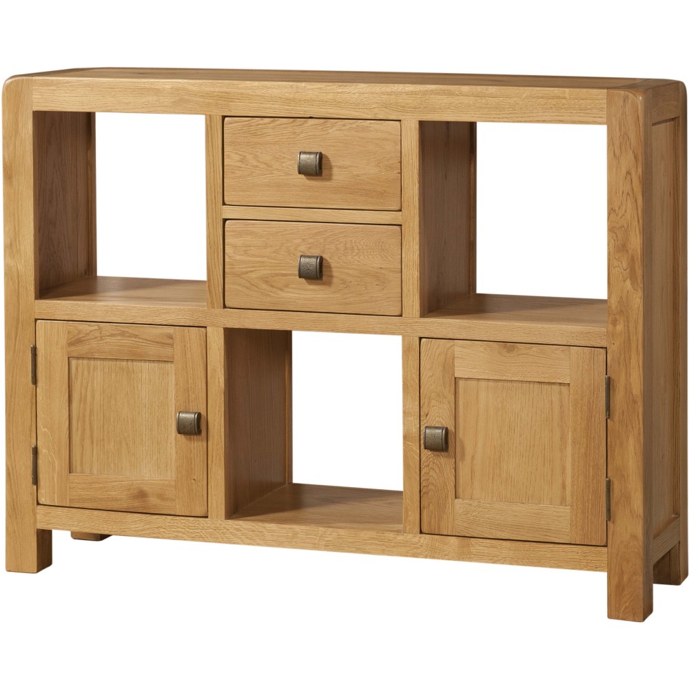 Avon Oak Low Display Unit 2 Door 2 Drawer Avon Oak Low Display Unit 2 Door 2 Drawer