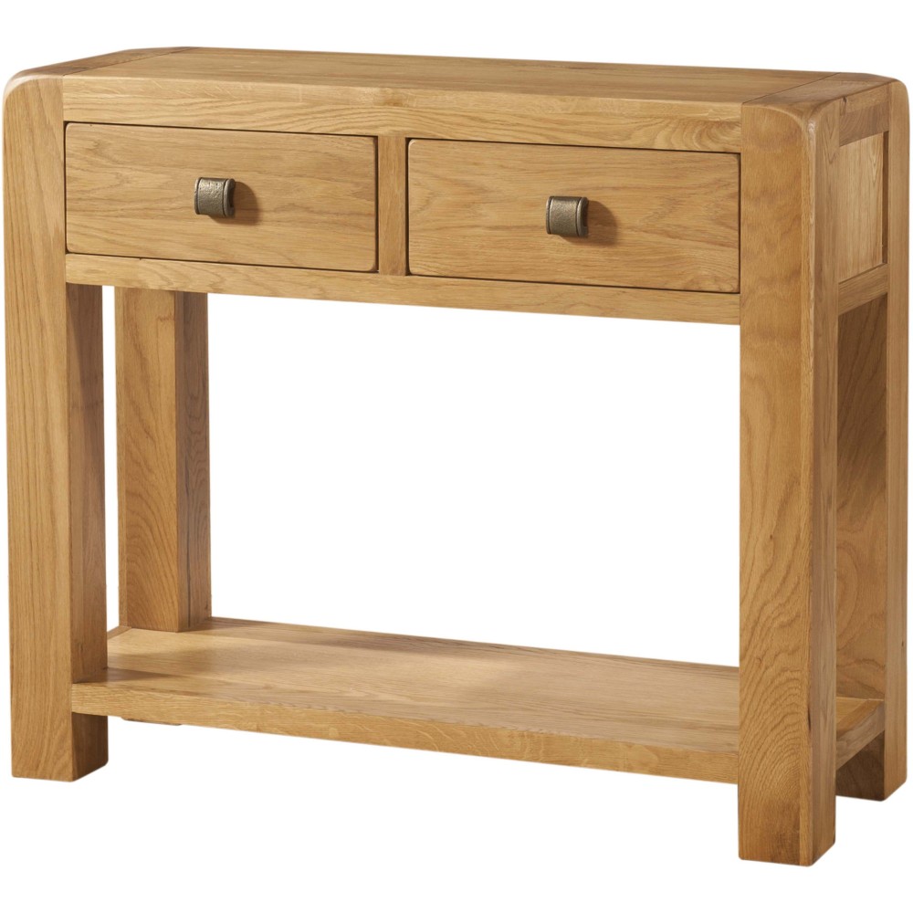 Avon Oak Large Console 2 Drawer and Shelf Avon Oak Large Console 2 Drawer and Shelf