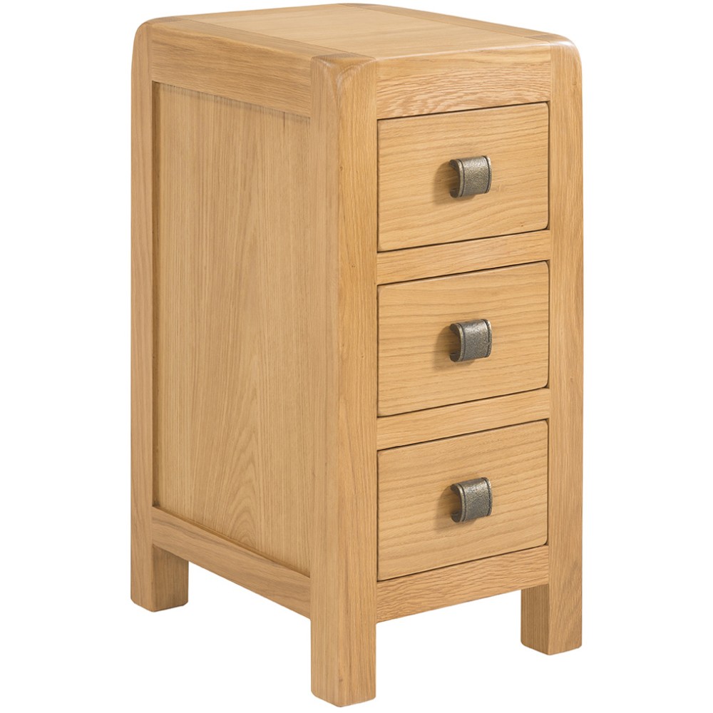 Avon Oak Compact 3 Drawer Bedside Avon Oak Compact 3 Drawer Bedside
