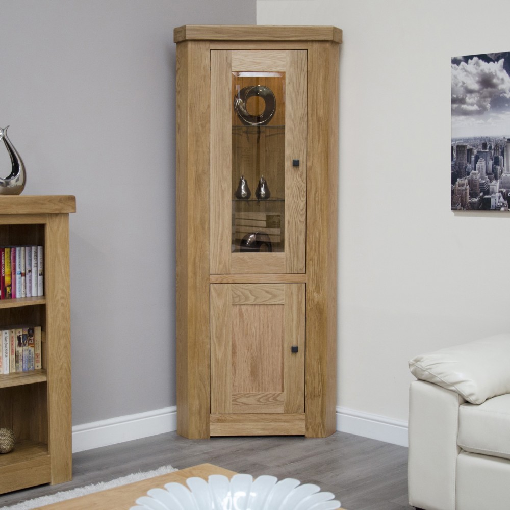 Bordeaux Oak Corner Display Unit Bordeaux Oak Corner Display Unit