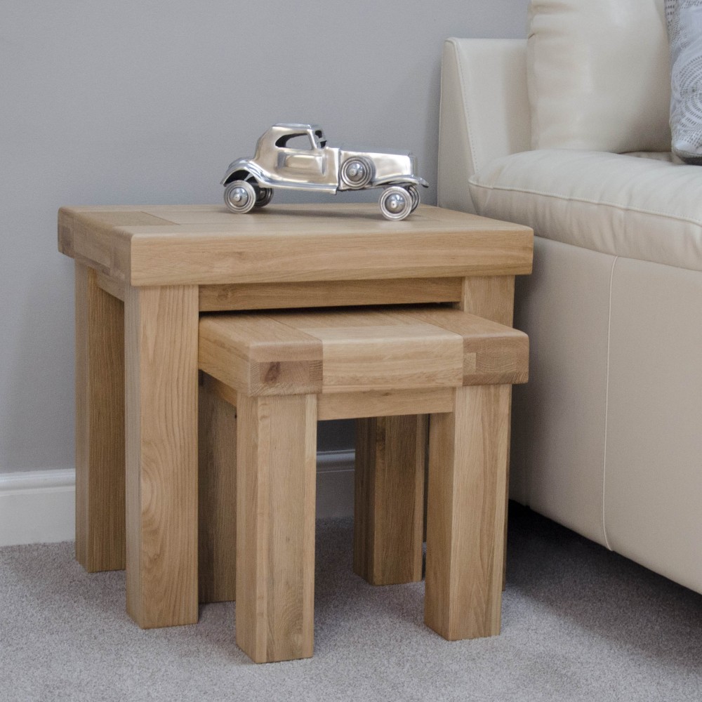 Bordeaux Oak Nest of Two Tables Bordeaux Oak Nest of Two Tables