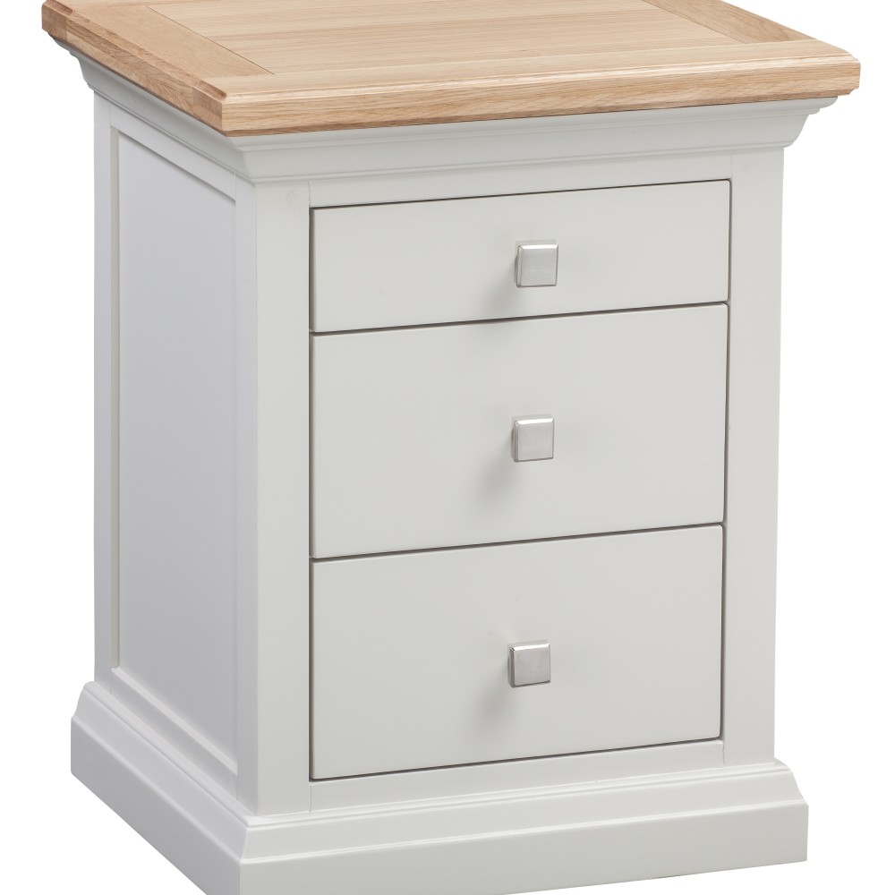 Cotswold Grey Painted 3 Drawer Bedside Cotswold Grey Painted 3 Drawer Bedside