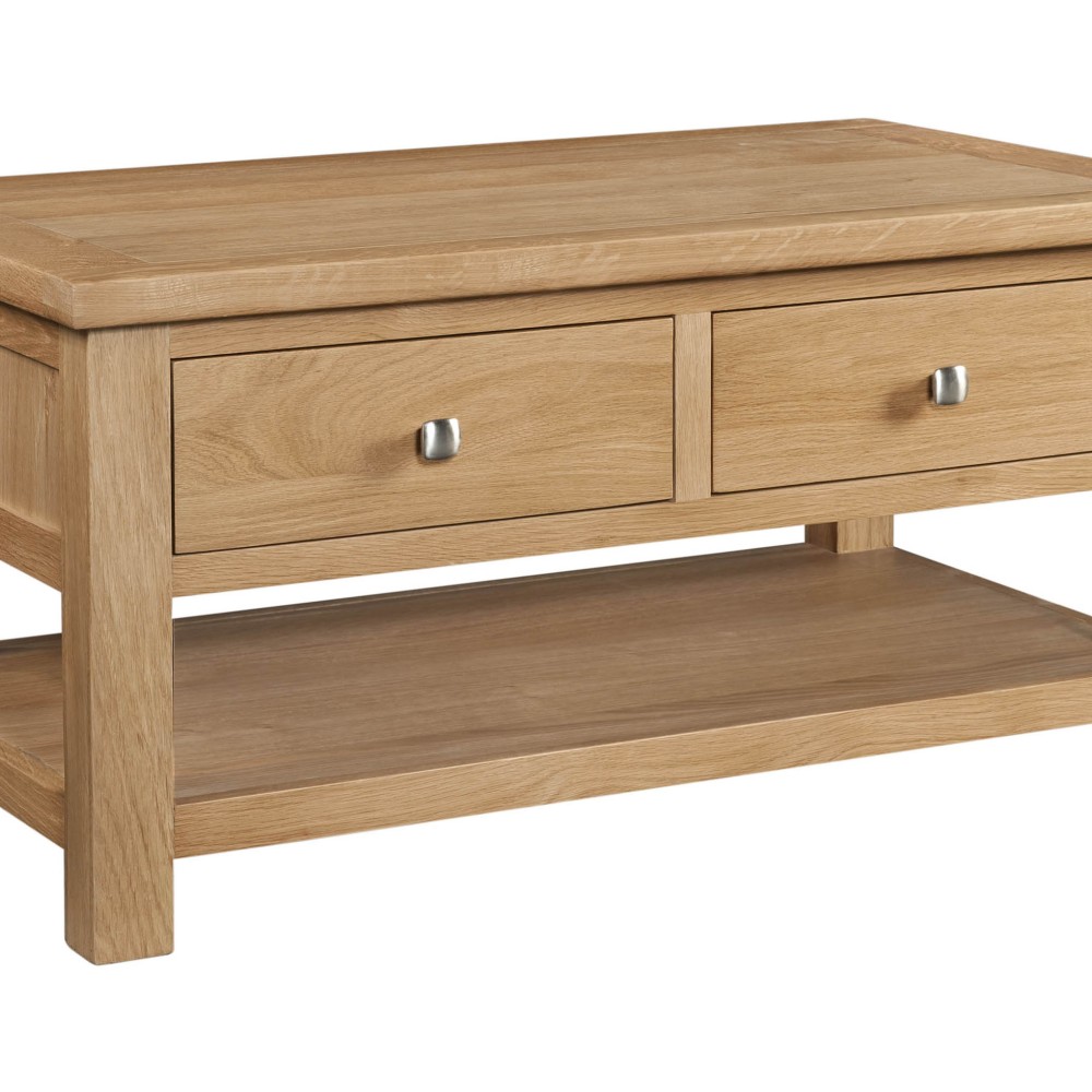 Dorset Oak Coffee Table With 2 Drawers