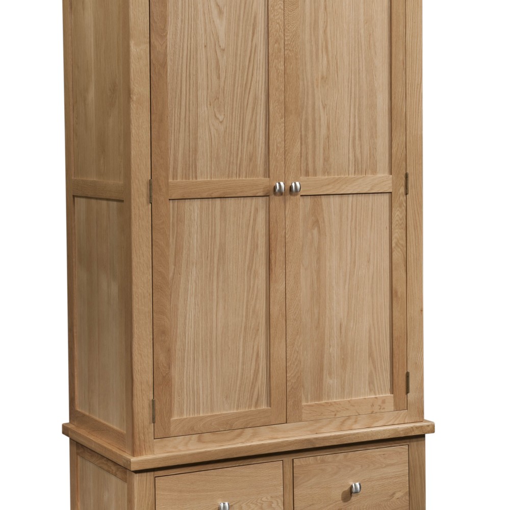 Dorset Oak Double Wardrobe With 2 Drawers Dorset Oak Double Wardrobe With 2 Drawers