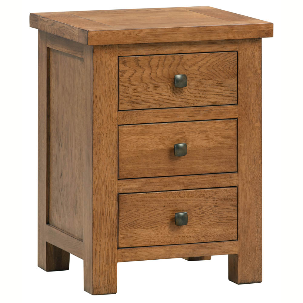 Dorset Rustic Oak 3 Drawer Bedside Dorset Rustic Oak 3 Drawer Bedside