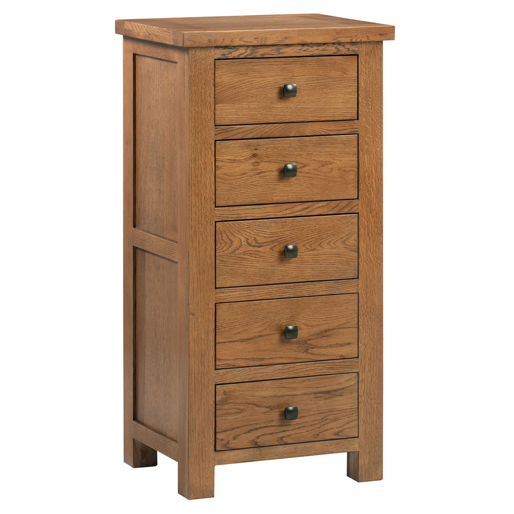 Dorset Rustic Oak 5 Drawer Tall Chest Dorset Rustic Oak 5 Drawer Tall Chest