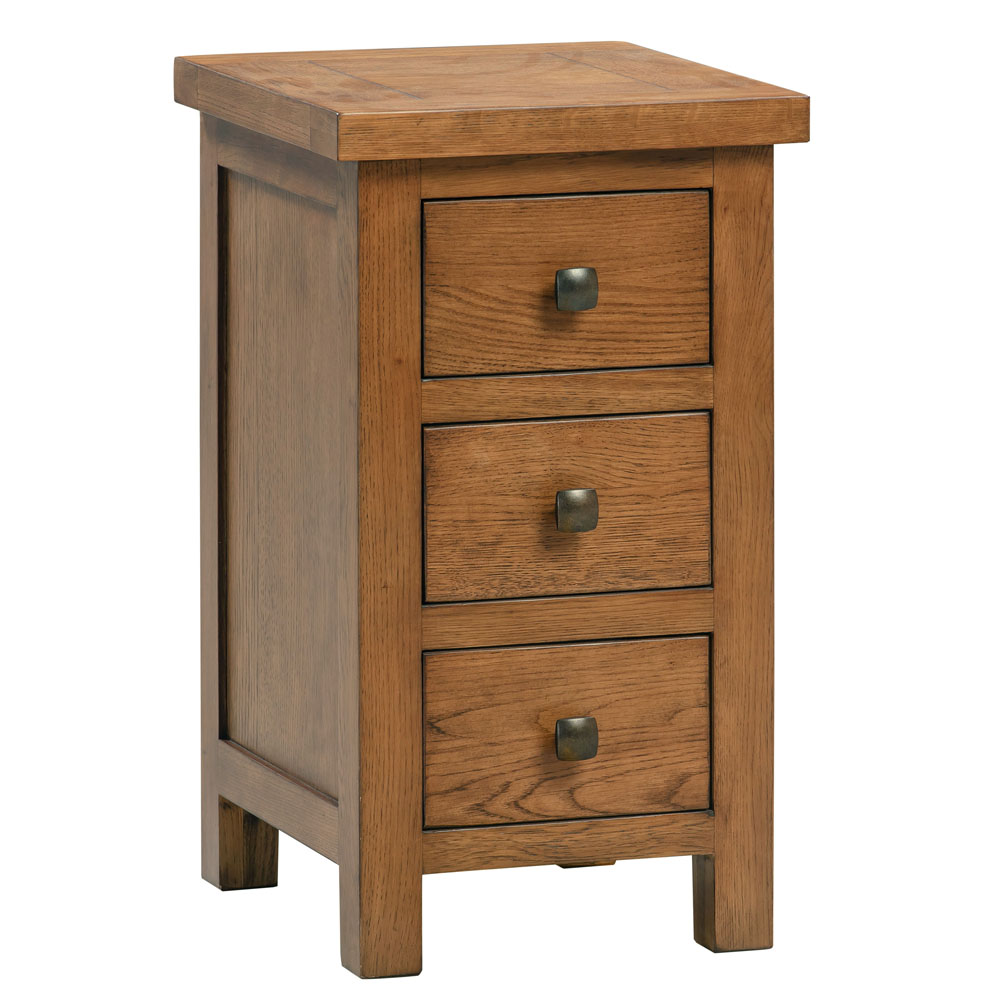 Dorset Rustic Oak Compact 3 Drawer Bedside Dorset Rustic Oak Compact 3 Drawer Bedside