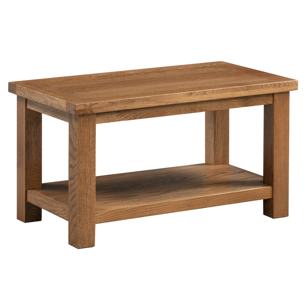 Dorset Rustic Oak Small Coffee Table with Shelf