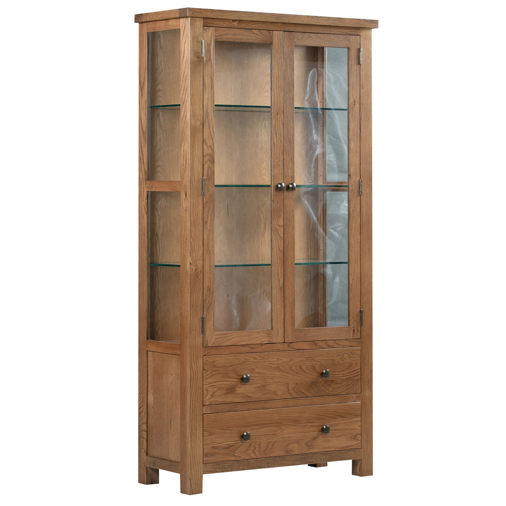 Dorset Rustic Oak Glazed Display Cabinet Dorset Rustic Oak Glazed Display Cabinet
