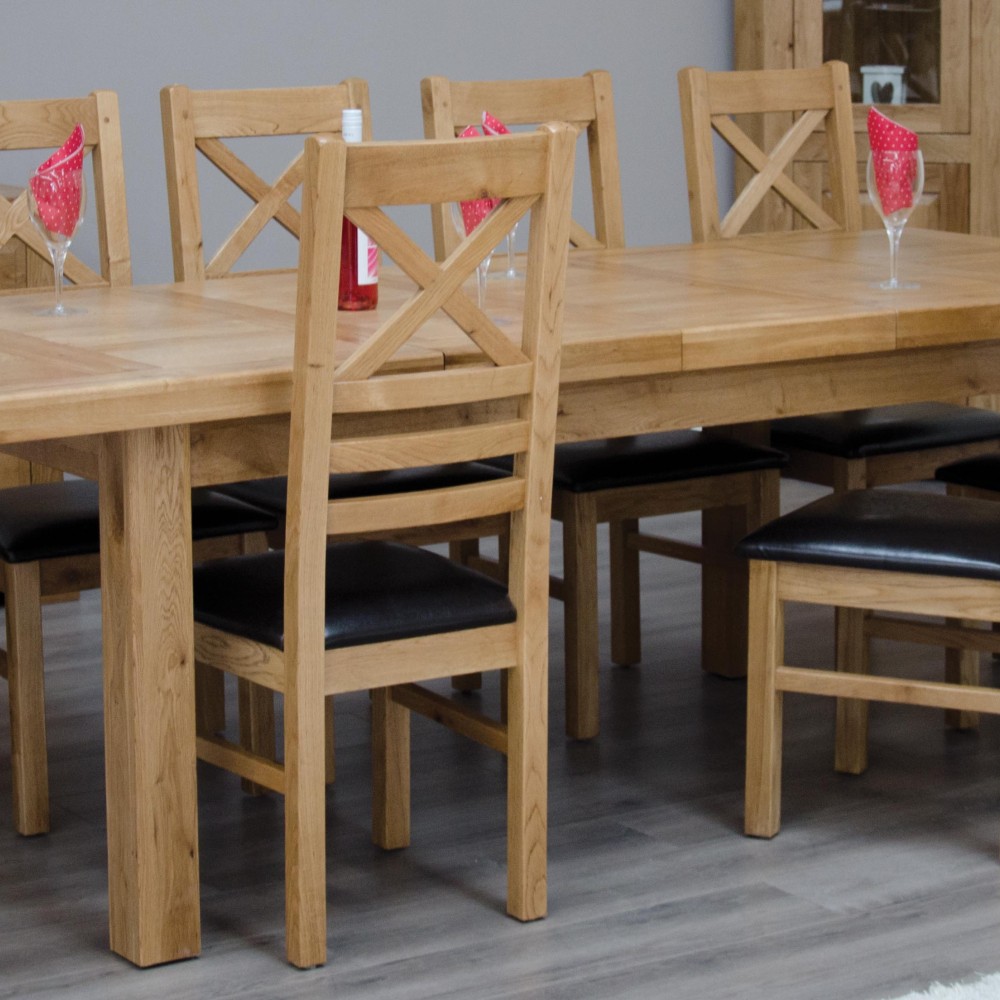 Deluxe Oak Large 1800 Twin Leaf Extending Dining Table Deluxe Oak Large 1800 Twin Leaf Extending Dining Table