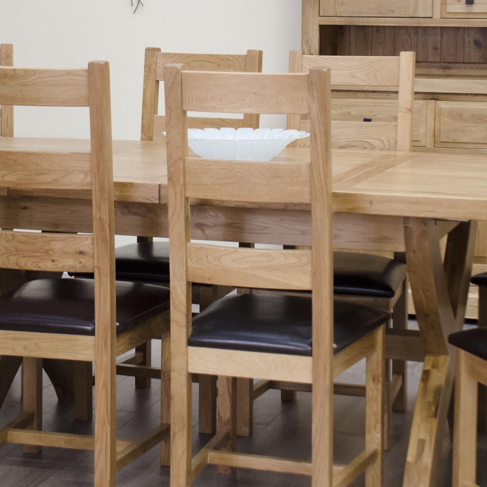 Deluxe Oak X Leg Oval Extending Dining Table Deluxe Oak X Leg Oval Extending Dining Table