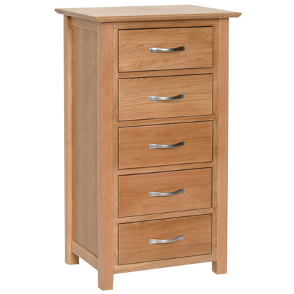 Devonshire New Oak 5 Drawer Wellington Chest Devonshire New Oak 5 Drawer Wellington Chest