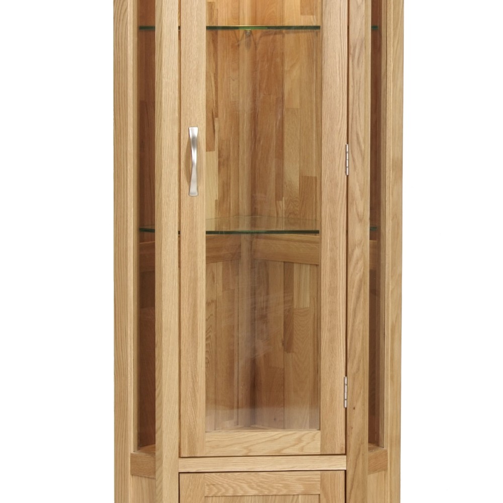 Devonshire New Oak Corner Display Cabinet Devonshire New Oak Corner Display Cabinet