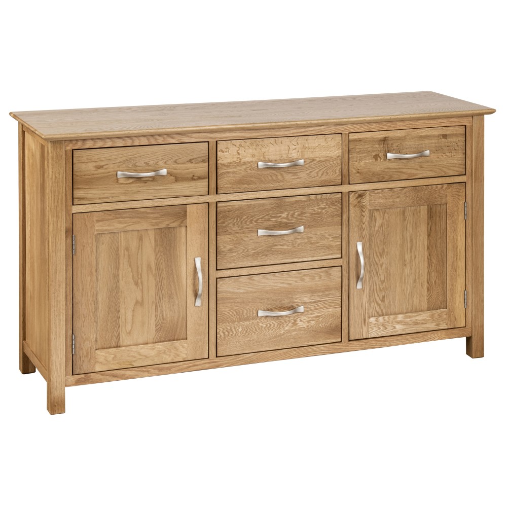 Devonshire New Oak Large Sideboard with 2 Doors and 5 Drawers Devonshire New Oak Large Sideboard with 2 Doors and 5 Drawers