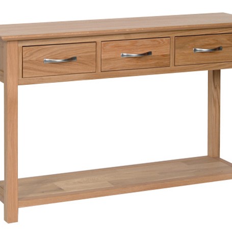 Devonshire New Oak 3 Drawer Console Table