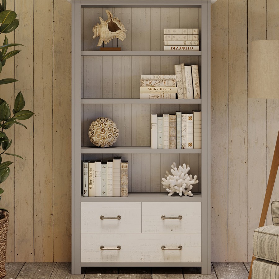 Greystone Large Open Bookcase with Drawers Greystone Large Open Bookcase with Drawers