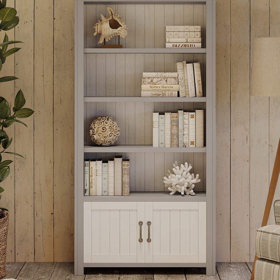 Greystone Large Open Bookcase with Doors Greystone Large Open Bookcase with Doors