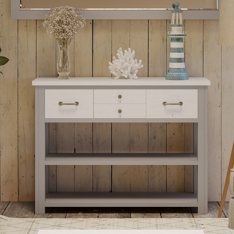 Greystone Low Bookcase Storage Console Table Greystone Low Bookcase Storage Console Table
