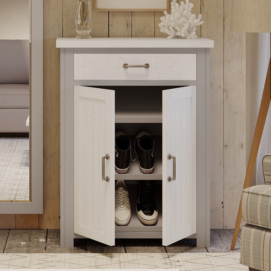 Greystone Shoe Storage Cupboard with Drawer Greystone Shoe Storage Cupboard with Drawer