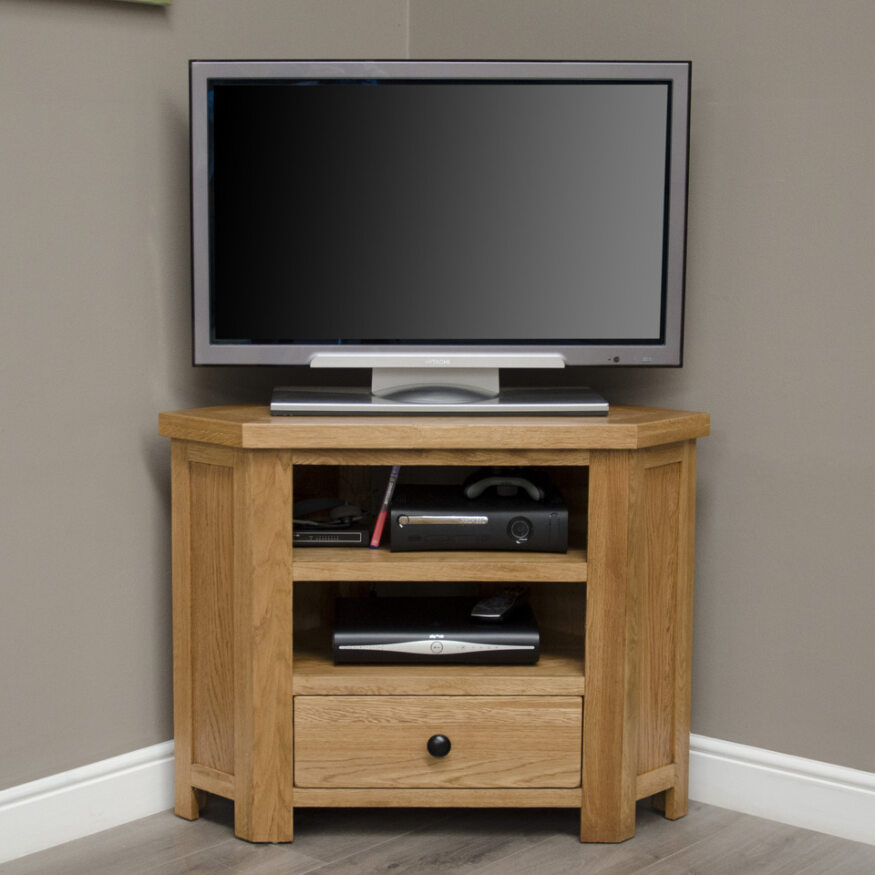 Homestyle Rustic Oak Corner TV Unit Homestyle Rustic Oak Corner TV Unit