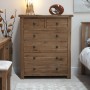 Homestyle Rustic Oak 6 Drawer Wide Chest