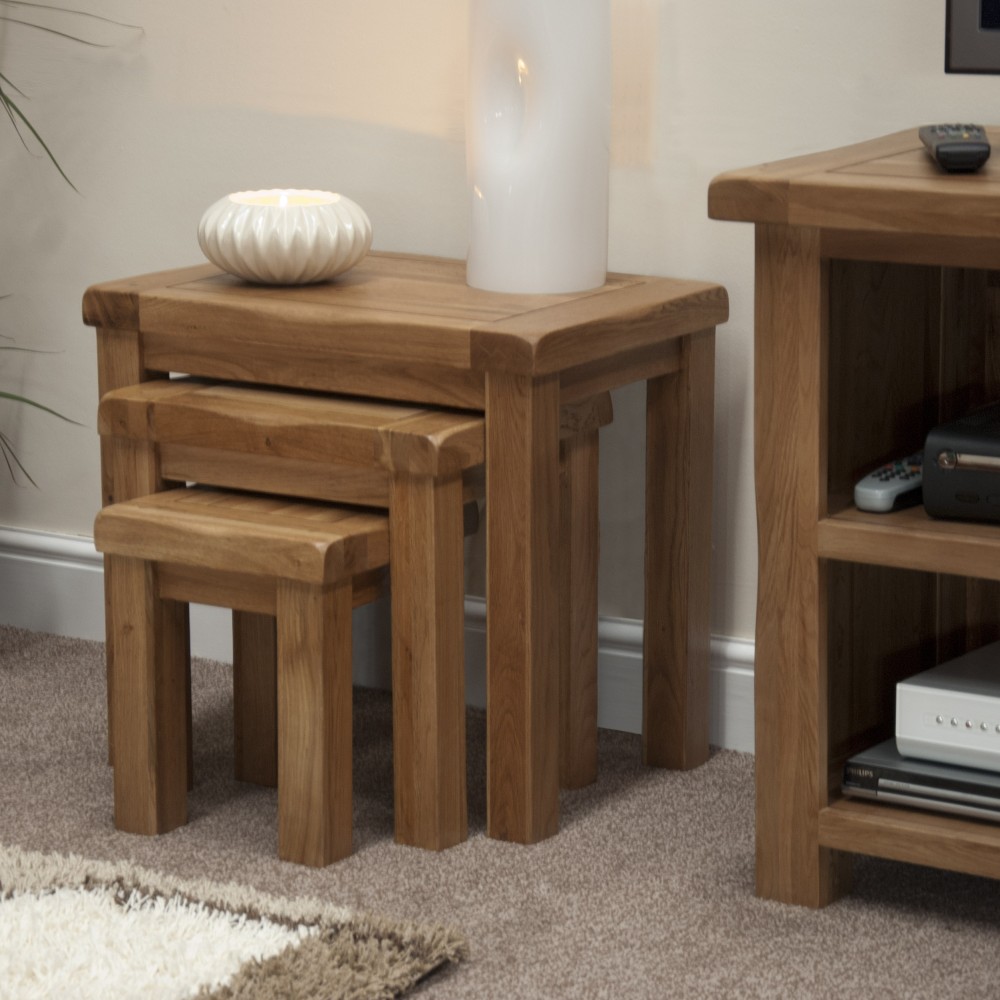 Homestyle Rustic Oak Nest Of Tables Homestyle Rustic Oak Nest Of Tables