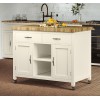 Kitchen Island (Cream) with Butchers Block