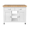 Kitchen Island (White) with Butchers Block Kitchen Island (White) with Butchers Block