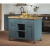 Kitchen Island (Blue) with Butchers Block