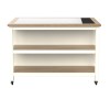 Kitchen Island (Cream) Open with Breakfast Bar