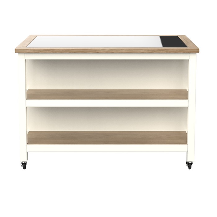 Kitchen Island (Cream) Open with Breakfast Bar