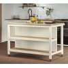 Kitchen Island (Cream) Open with Breakfast Bar