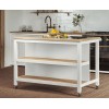 Kitchen Island (White) Open with Breakfast Bar
