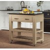 Kitchen Island (Oak) Two Drawer With Black Granite Top