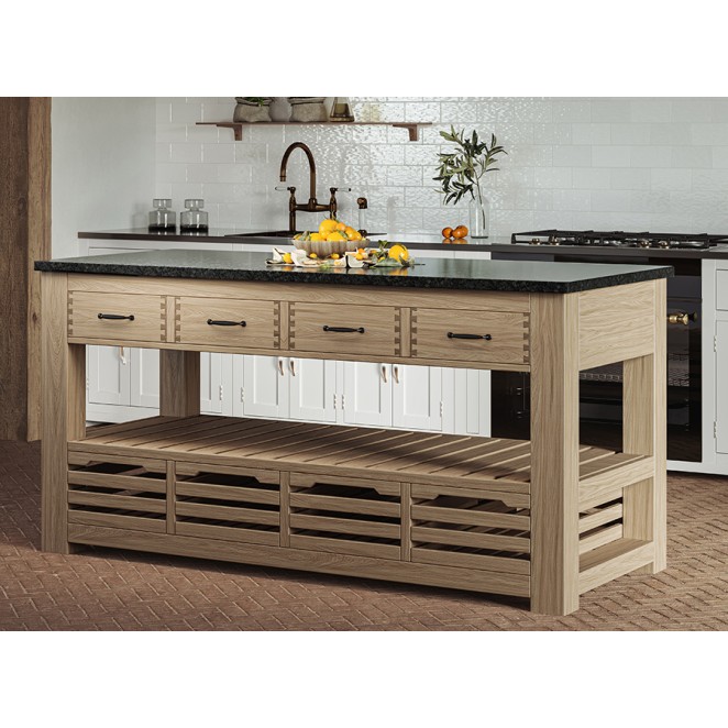 Kitchen Island (Oak) Four Drawer With Black Granite Top Kitchen Island (Oak) Four Drawer With Black Granite Top