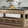 Kitchen Island (Oak) Four Drawer With Black Granite Top