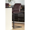 Vintage Brown Leather Bar Stool