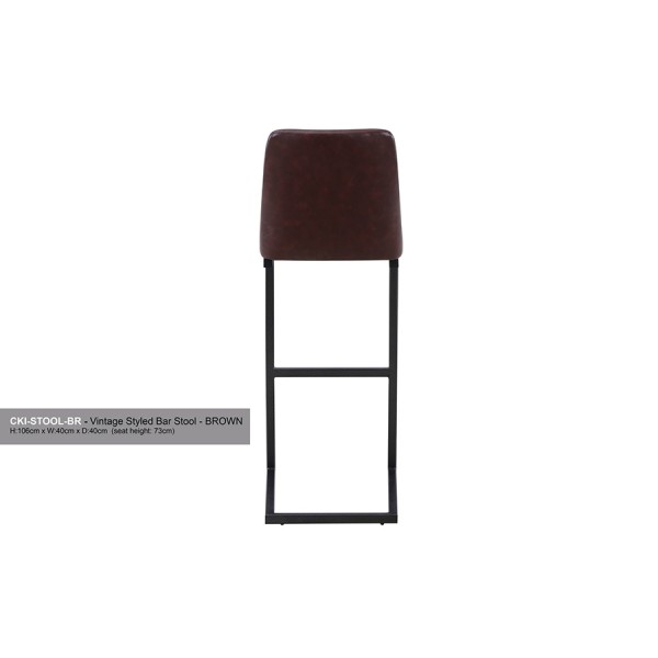 Vintage Brown Leather Bar Stool