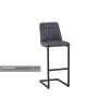 Vintage Grey Leather Bar Stool