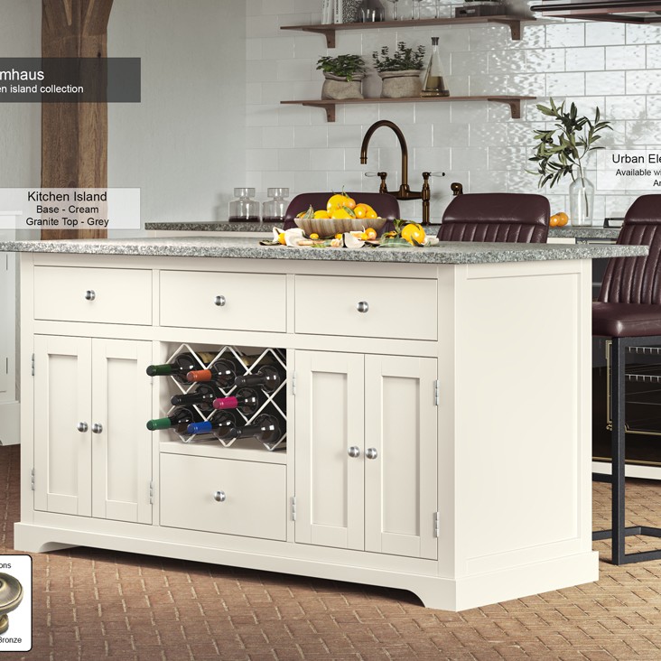 Cream Kitchen Island With Grey Granite Worktop Cream Kitchen Island With Grey Granite Worktop