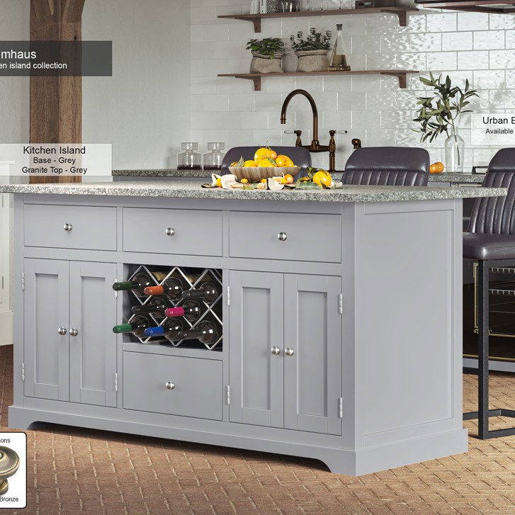 Grey Kitchen Island With Grey Granite Worktop Grey Kitchen Island With Grey Granite Worktop