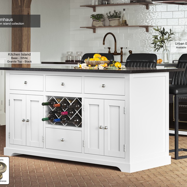 White Kitchen Island With Black Granite Worktop White Kitchen Island With Black Granite Worktop