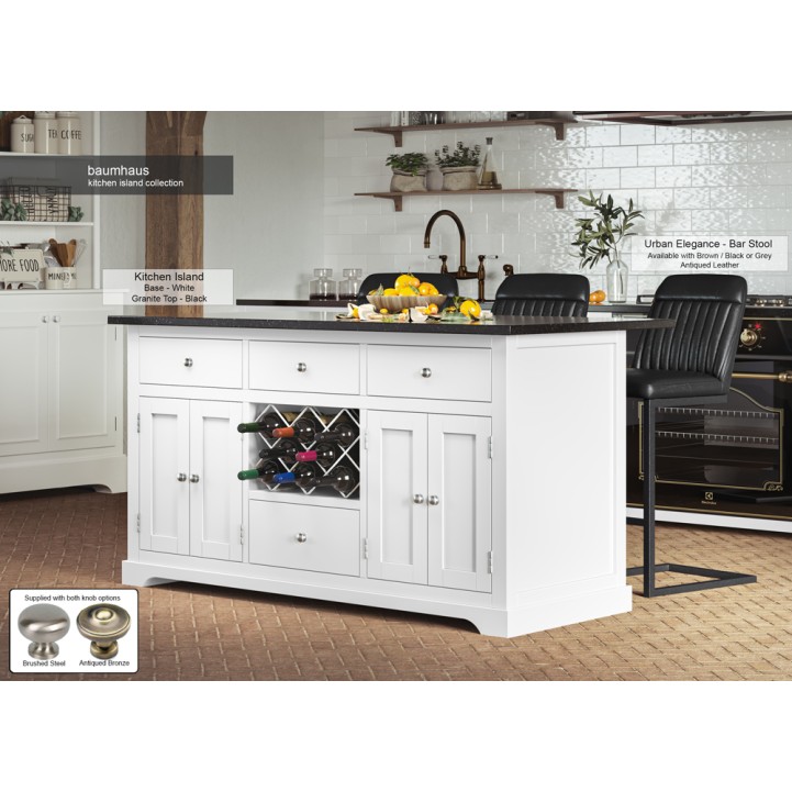 White Kitchen Island With Black Granite Worktop White Kitchen Island With Black Granite Worktop
