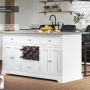White Kitchen Island With Grey Granite Worktop