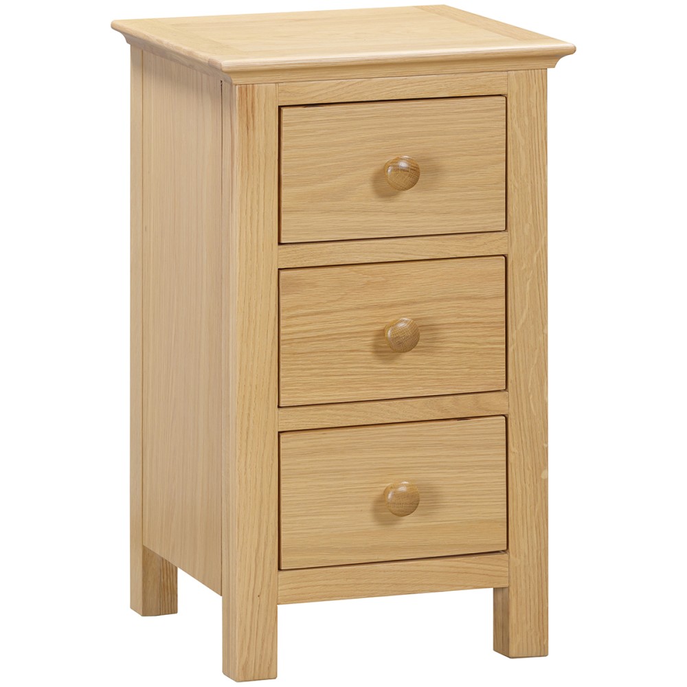 Moreton Oak 3 Drawer Bedside