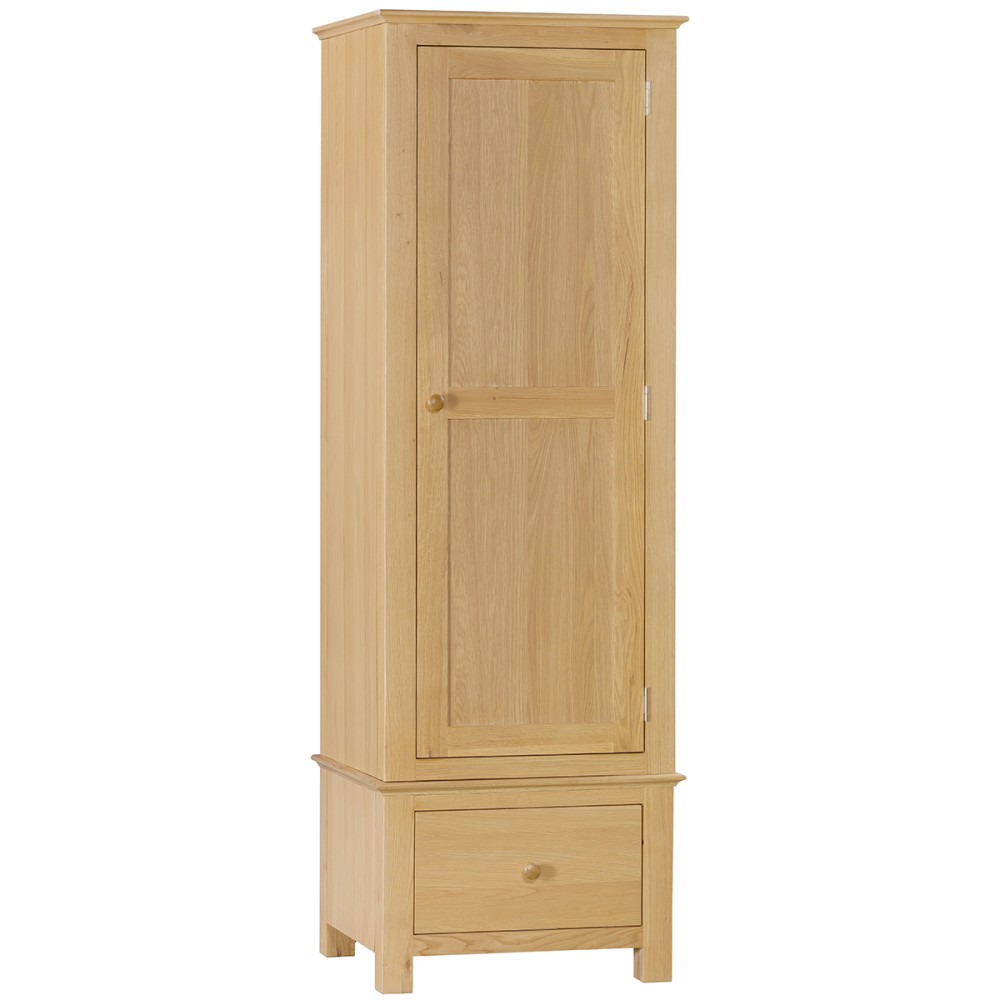Moreton Oak Single Wardrobe with 1 Drawer