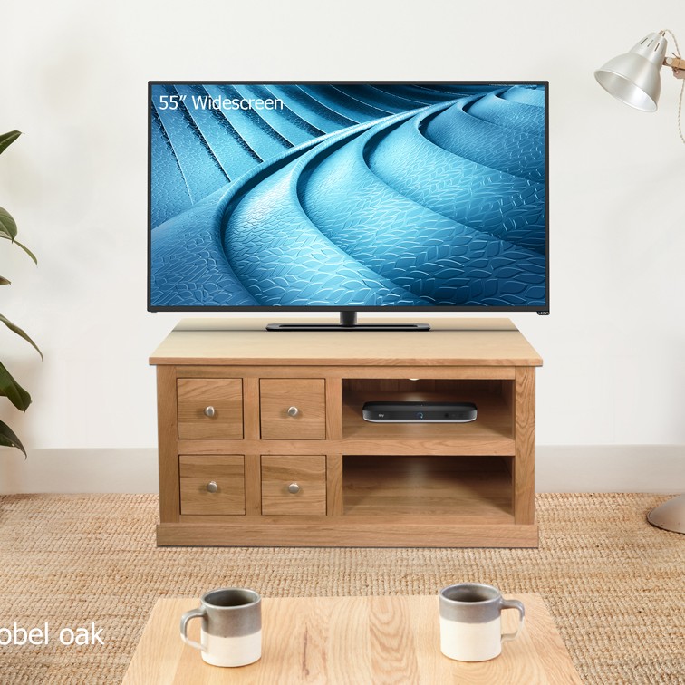 Mobel Oak Four Drawer Television Cabinet Mobel Oak Four Drawer Television Cabinet