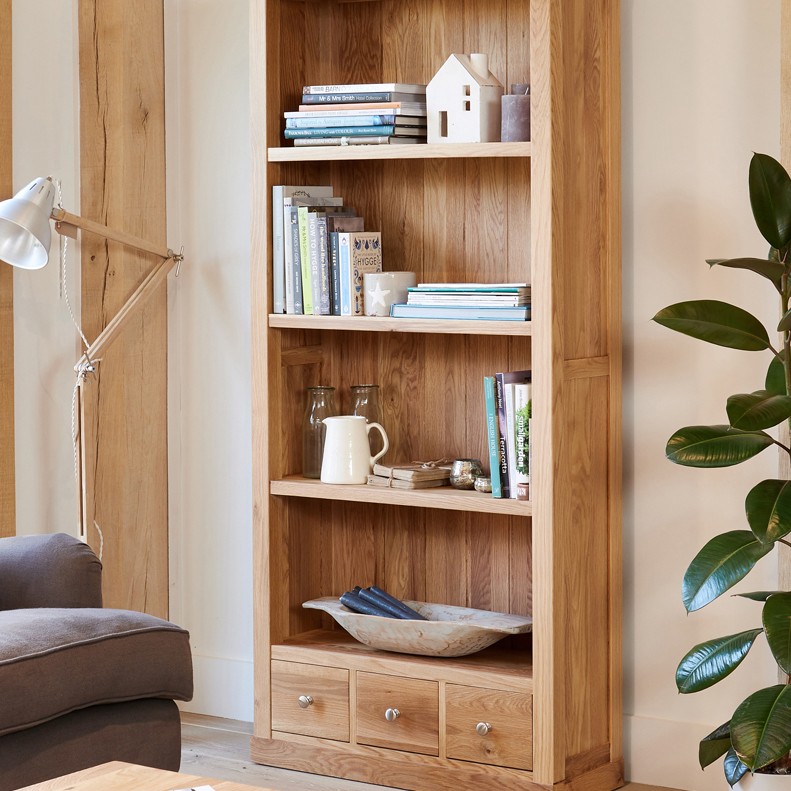 Mobel Oak Large 3 Drawer Bookcase Mobel Oak Large 3 Drawer Bookcase