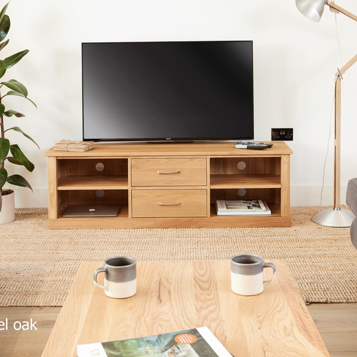 Mobel Oak Mounted Widescreen Television Cabinet 