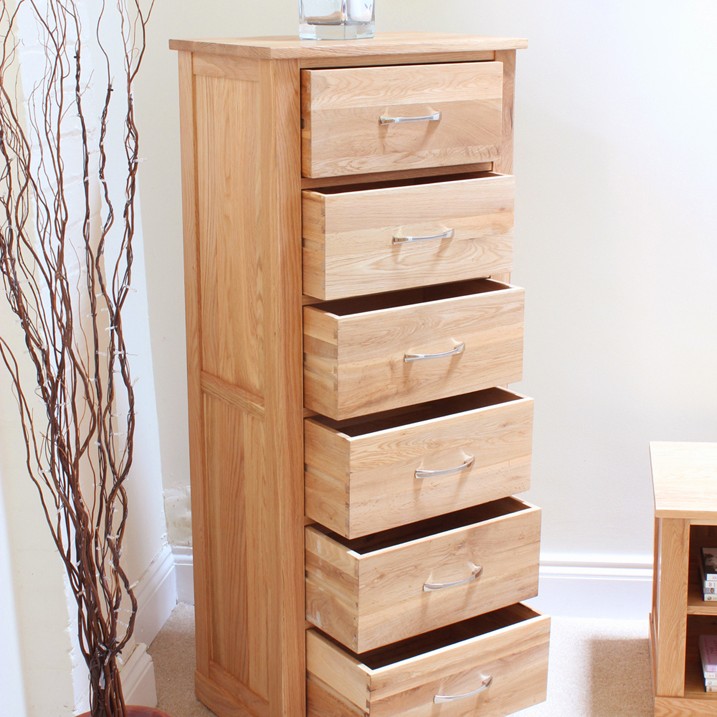 Mobel Oak Tallboy (6 Drawer)